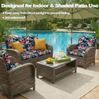 CALBODE 8 Pcs Stretch Outdoor Seat Cushion Covers, Tropical Floral, - Image 5