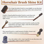 5 PCS Leather Brush Car Detailing, Horse Hair Brush, Car Cleaning Supplies - Image 7