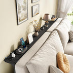 Kitstorack 2-Pack Black Narrow Console Table Behind Couch, Adjustable Height & - Image 2