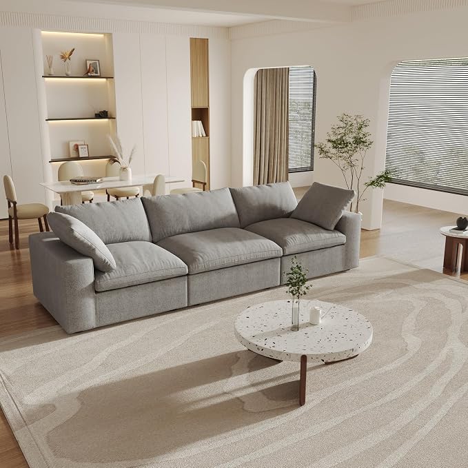 Cloud Modular Sectional Sofa Couch, 120.45" Convertible Couches 3 Seater Sofa - Image 3