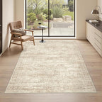 3x5 Rug for Entryway, Washable Area Rug, Living Room, Dining Room, Neutral Rug - Image 3