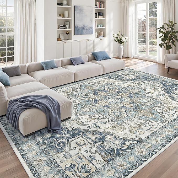 10x12 Area Rugs for Living Room, Large Washable Rug, Dining Room, Low Pile - Image 4