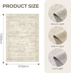 5x7 Area Rugs for Living Room, Large Washable Rug, Dining Room, Low Pile - Image 2