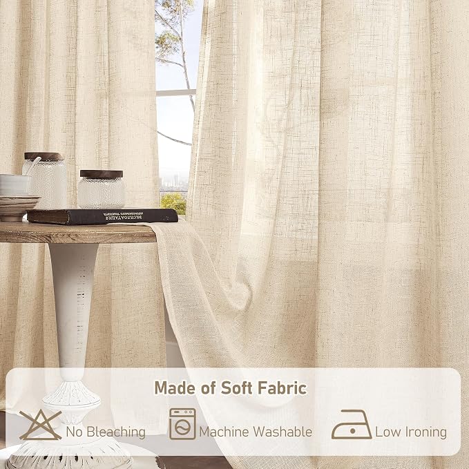 Light Filtering Linen Curtains 84 inches Long - Image 8