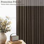 Pinch Pleated Dark Brown Light Filtering Flax Linen Curtains 96 Inches Long | - Image 3