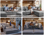 77" Oversized Chenille Couch Modular Sectional Sofa, Washable Cloud Couch - Image 5