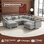 Ihanherry 114" V-Shaped Modern Sofa Modular Sectional Cloud Couch - Image 2