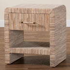 Bali & pari Callan Bohemian Woven Natural Grasscloth 1-Drawer Nightstand - Image 11