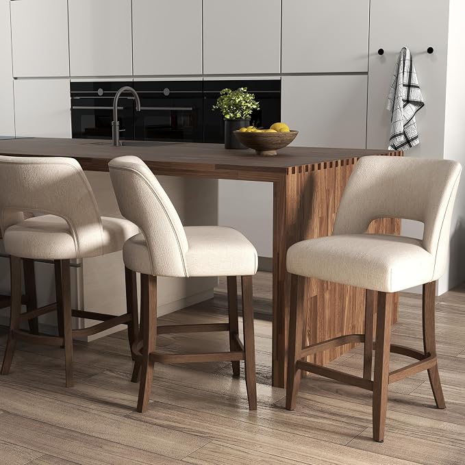 VKNOW Bar Stools Set of 2, Modern Counter Stools - Image 4