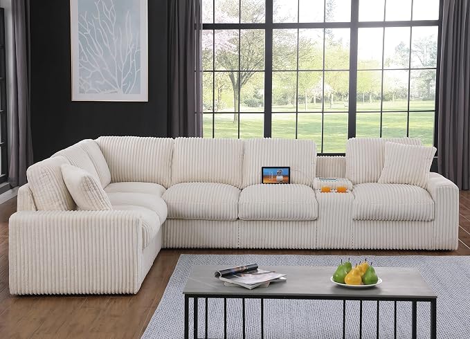 Ball & Cast 127" Modular Sectional Sofa, Modern Oversized Cloud Couch - Image 2