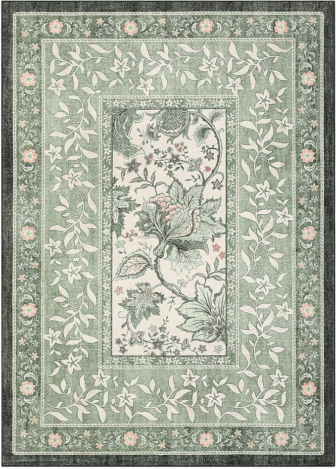 GarveeHome Provence Sage Green Area Rugs 10x13 Living Room, Botanical Grove - Image 5