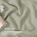 Sage Grey Linen Kitchen Curtains 30 Inch Length - Image 2