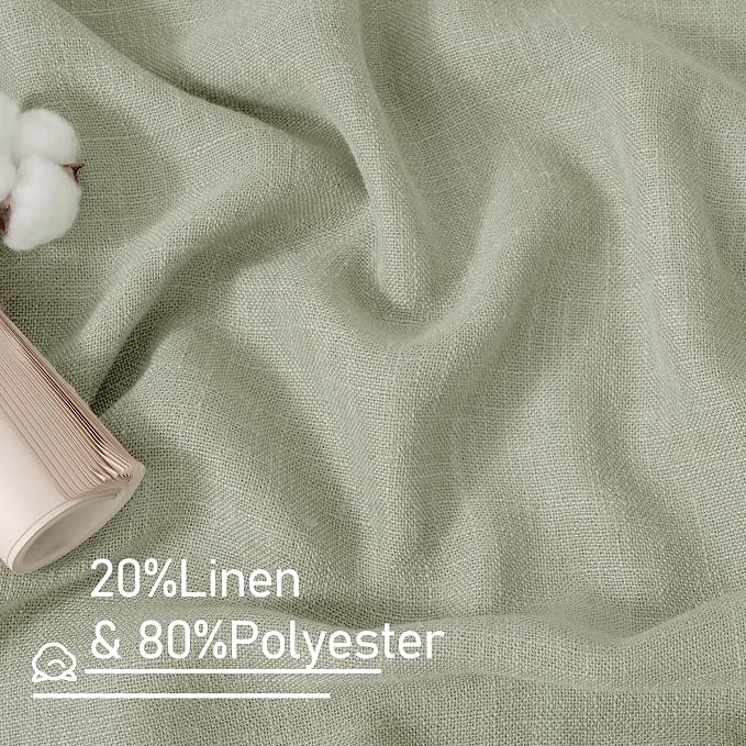 Sage Grey Linen Boho Curtains 68 inch Length 2 Panels, 52 x 68 Inch | Light - Image 2