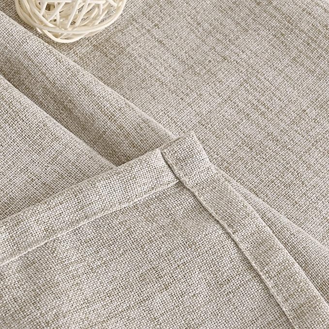 YoungsTex Natural Linen Curtains 63 Inch Length 2 Panel Linen Textured Curtains - Image 7