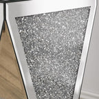 Inverted Triangular Mirror Square End Table, Crystal Diamond Inlaid Coffee Table - Image 5