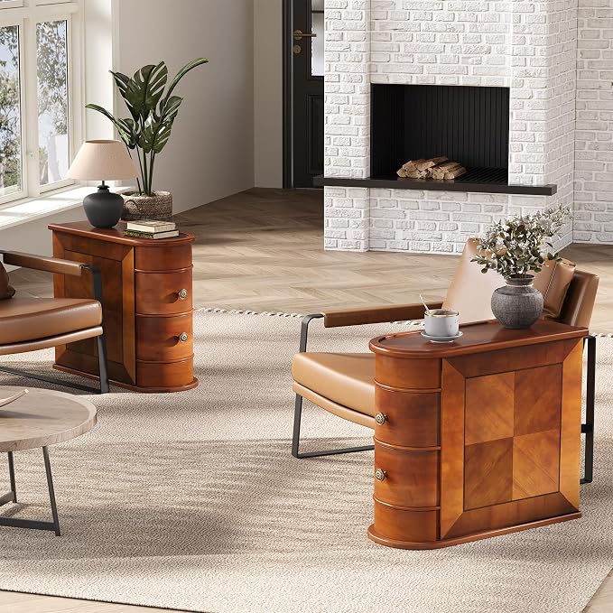 LITTLE TREE End Table Set of 2, No Assembly Required Wood End Table - Image 2