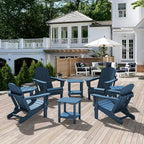 SERWALL Adirondack Table Outdoor Side Table- Blue - Image 7