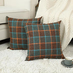 Stellhome Pack of 2 Fall Linen Buffalo Check Throw Pillow Covers, Farmhouse by Stellhome
