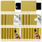 Celery Yellow 100% Blackout Linen Curtains 102 Inch Length 2 Panels Set - Image 6