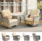 Weaxty Outdoor Swivel Rocker Patio Chairs, 3 Pieces Patio Furniture Set - Image 3
