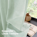YoungsTex Light Sage Linen Curtains 63 Inches Length - Image 7