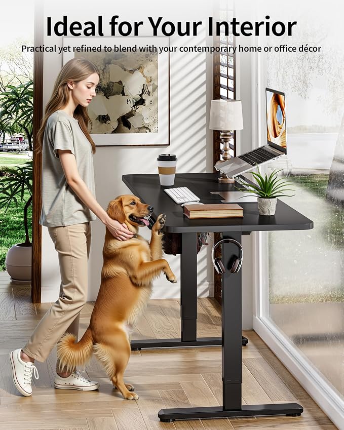BIZUM Electric Standing Desk 60 x 24 Inch Computer Desk-Gaming Desk Black Home - Image 5