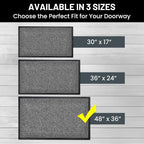Front Door Mat, Indoor Outdoor Welcome Muddy Doormat, 48x36 Battleship Gray | - Image 5