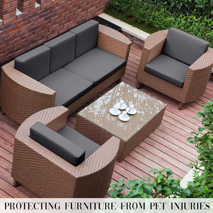 14PCS Patio Cushion Covers, Patio Furniture Couch Seat Slipcovers | Washable - Image 5