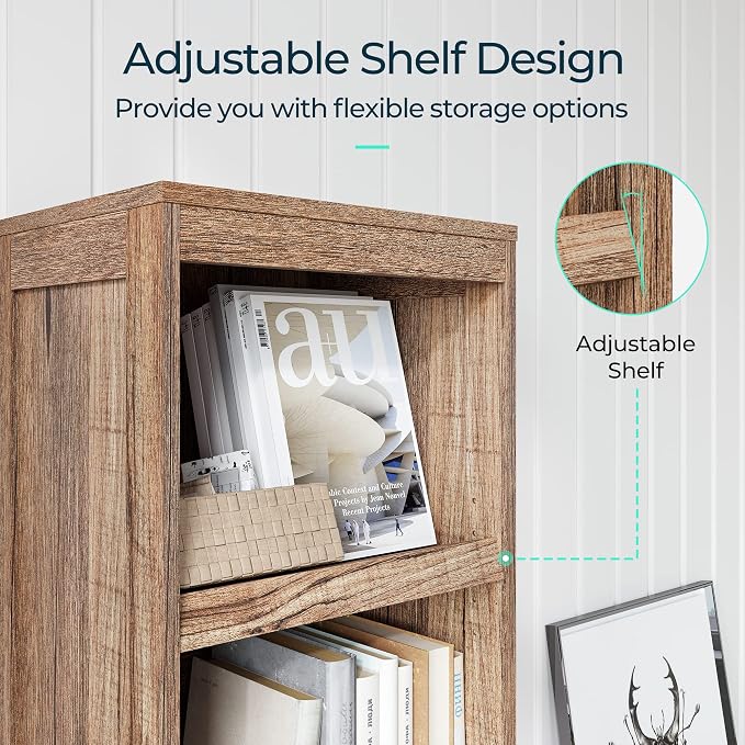 LINSY HOME 5-Shelf Bookcase, Narrow Bookshelves Floor Standing Display Storage - Image 9
