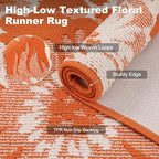 Findosom Fall Washable Area Rug 3x5, Non Slip High-Low Textured Floral Rugs - Image 3