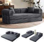 79" Convertible Sofa Bed with Fixed-Shape Frame & Removable Armrests, Modular by SAVENICA