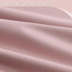 Pink 100% Blackout Linen Curtains 120 Inch 2 Panels Set - Image 3
