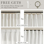 Beige White Memory Trained Pinch Pleated Semi Sheer Linen Curtains 84 Inch | - Image 5
