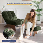 MAXYOYO Accent Chair with Ottoman Adjustable Backrest, Tufted Living Room Chair - Image 7