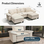 HERA'S HOUSE 124" Modular Sectional Sofa, Oversized U Shaped Couches - Image 2