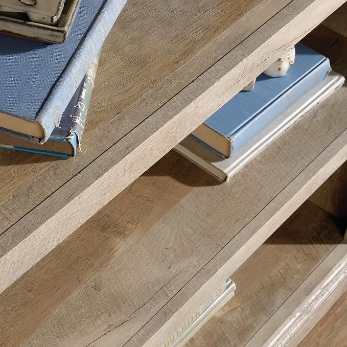 Sauder Miscellaneous Storage 3-Shelf Bookcase/ Book Shelf, Lintel Oak finish - Image 7