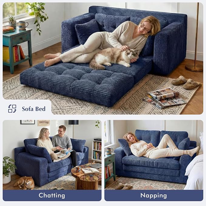 Homkdom Convertible Loveseat Sleeper, Space-Saving Folding Sofa Bed - Image 5