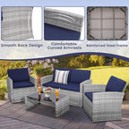 KROFEM 4-Piece Patio Furniture Set, Wicker Outdoor Rattan Sectional Sofa - Image 4
