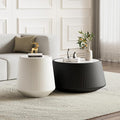 Modern Marble Nesting Coffee Table Set of 2, 26.77" Cup Shaped Coffee and End by Henf