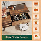 WLIVE Coffee Table with Lifting Top, Hidden Storage & Adjustable Shelf - Image 5