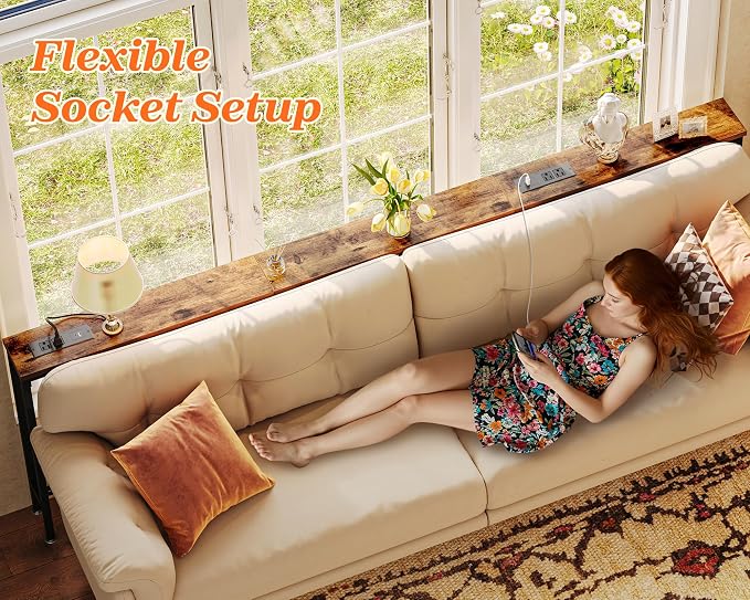 SUPERJARE 86.6 Inch Sofa Table - Image 8