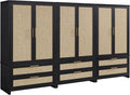 SICOTAS Armoire Wardrobe Closet, Larger Rattan Armoires Wardrobe Cabinet by SICOTAS