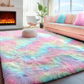 Fluffy Vibrant Area Rugs for Girls Bedroom, Plush Shaggy Colorful Rugs for Kids by PAGISOFE