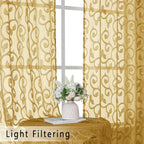 Furman Gold Sheer Curtains 63 inch Length - Image 3