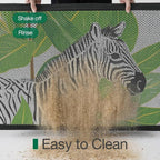 LUMI Outside Welcome Door Mat 17x30, Non-Slip Durable Rubber Easy Clean | Zebra - Image 7