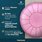 Marrakesh Gallery Genuine Leather Round Pouf Unstuffed - Image 5