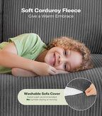 Welzona Loveseat Sofa, Comfy Corduroy Small Loveseat - Image 3