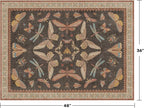 Boho Brown Farmhouse Rug 3x4, Soft Low Pile Entryway Carpet - Image 2