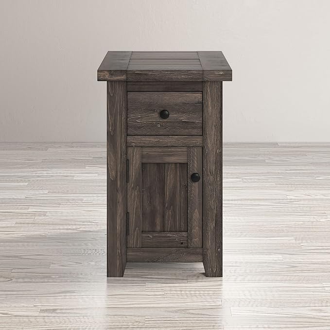 Jofran Madison County Pine Reclaimed Chairside End Table, Barnwood Brown - Image 9