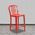 Flash Furniture Commercial Grade 24" High Red Metal Indoor-Outdoor Counter - Image 2